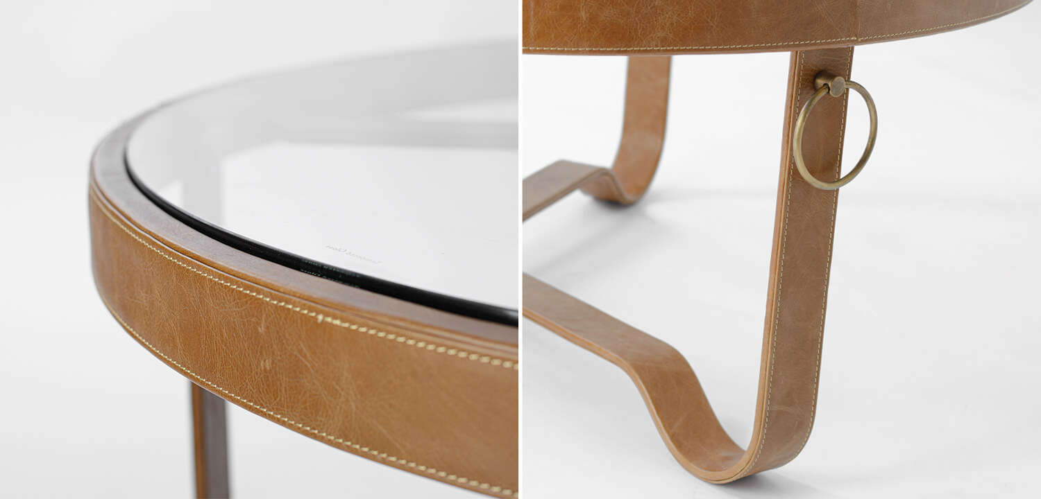 Кофейный стол Disisar винтажная натуральная кожа - фото