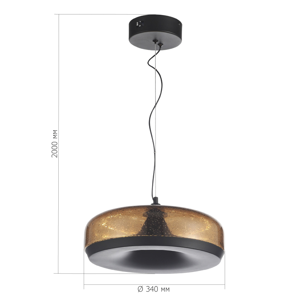 Подвесной светильник с стеклянным плафоном LED 42W 3000K Glass Textured Lampshade в Красноярске