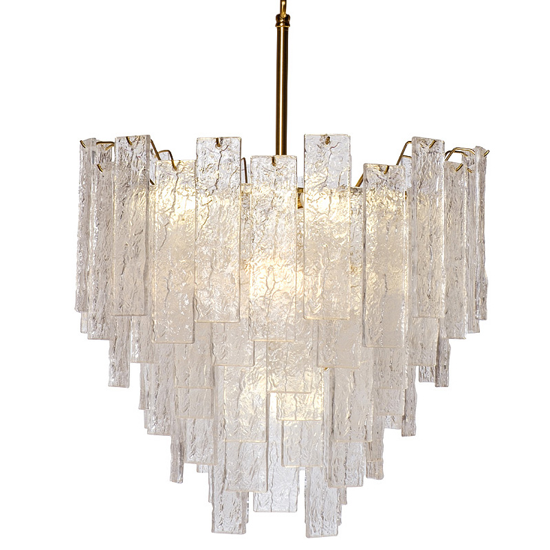 Люстра Dorit Textured Glass Rectangular Chandelier Золотой Люстра Dorit Textured Glass Rectangular Chandelier Золотой в Красноярске | Loft Concept