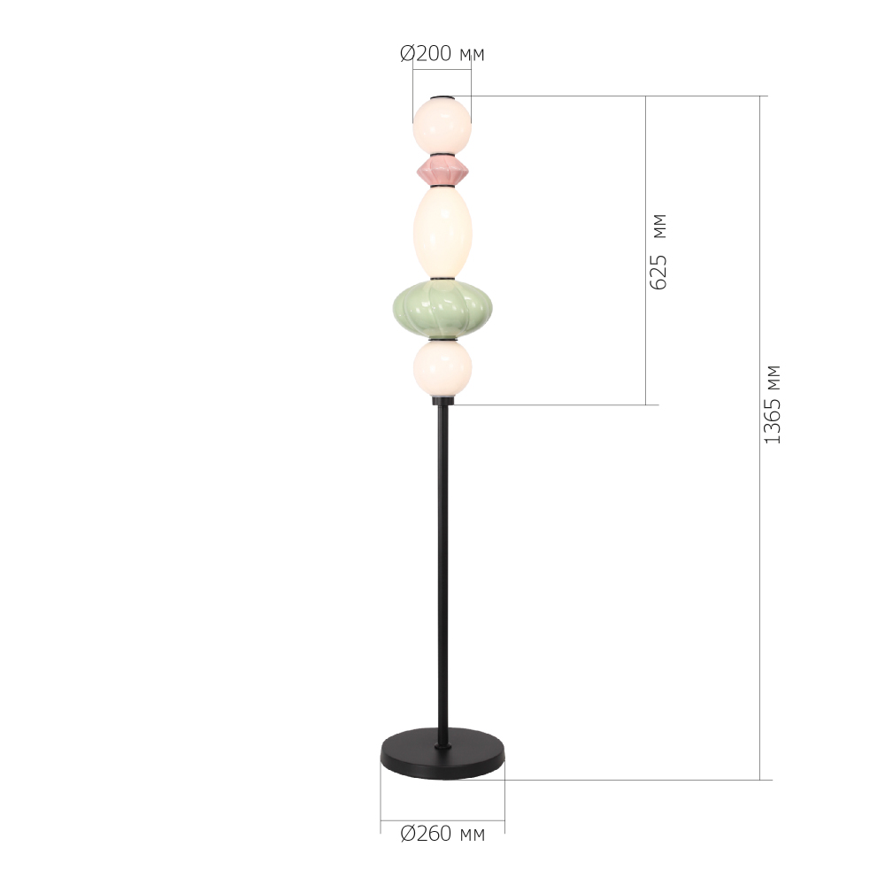 Торшер с фигурными керамическими элементами Fragrant Light в Красноярске