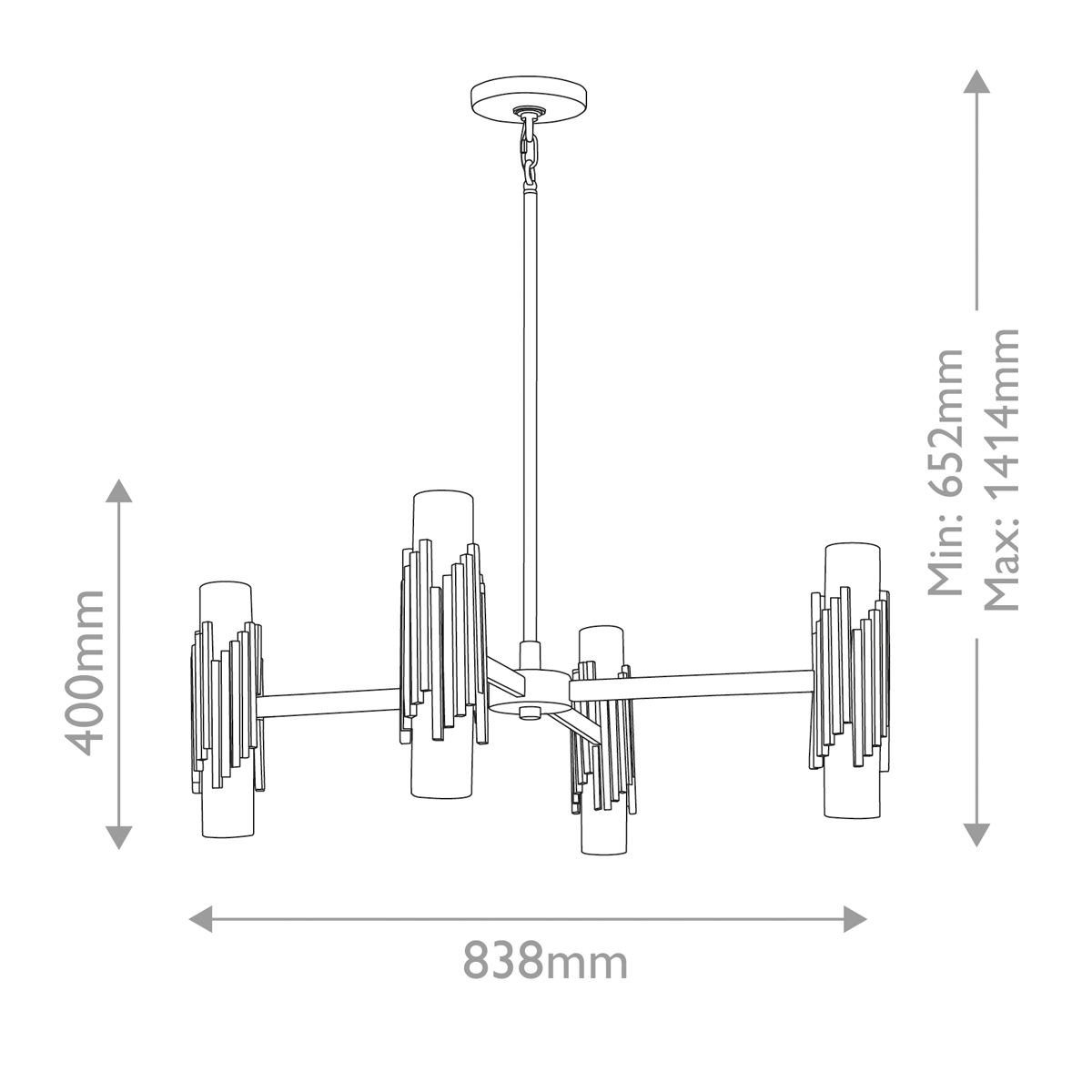 Люстра цвета латунь с 4-мя матовыми цилиндрическими плафонами Elstead Lighting в Красноярске