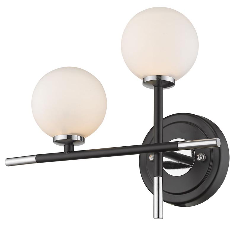 Бра Galant Sconce silver left Серебряный Черный Белое матовое стекло Бра Galant Sconce silver left Серебряный Черный Белое матовое стекло в Красноярске | Loft Concept