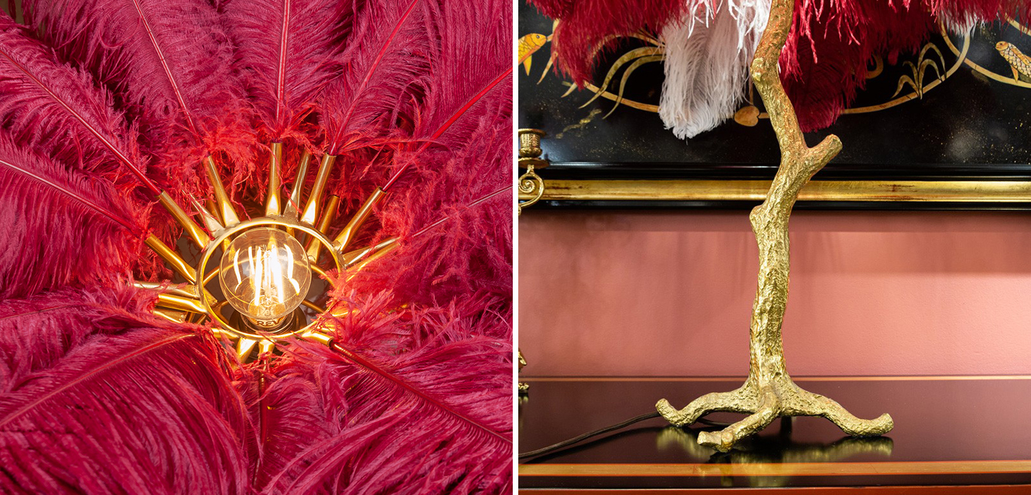 Настольная Лампа  Розовые перья GRAND TOUR Mini Feather Lamp - фото