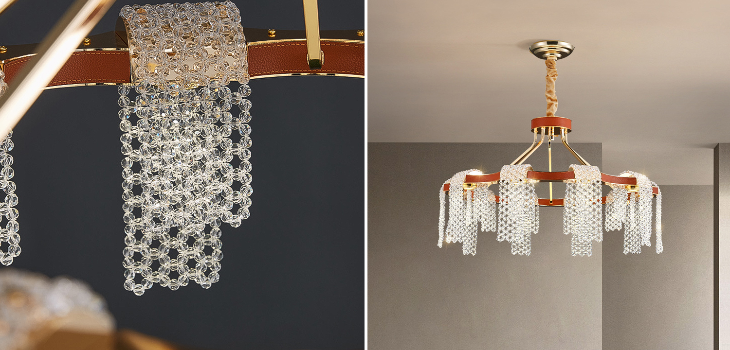 Люстра Leather Glass Chandelier 80 - фото