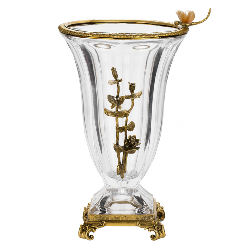 Ваза из прозрачного стекла с бронзовой вставкой в виде цветущей ветви Eden Garden porcelain and bronze Прозрачное Стекло Бронза Ваза из прозрачного стекла с бронзовой вставкой в виде цветущей ветви Eden Garden porcelain and bronze Прозрачное Стекло Бронза в Красноярске | Loft Concept