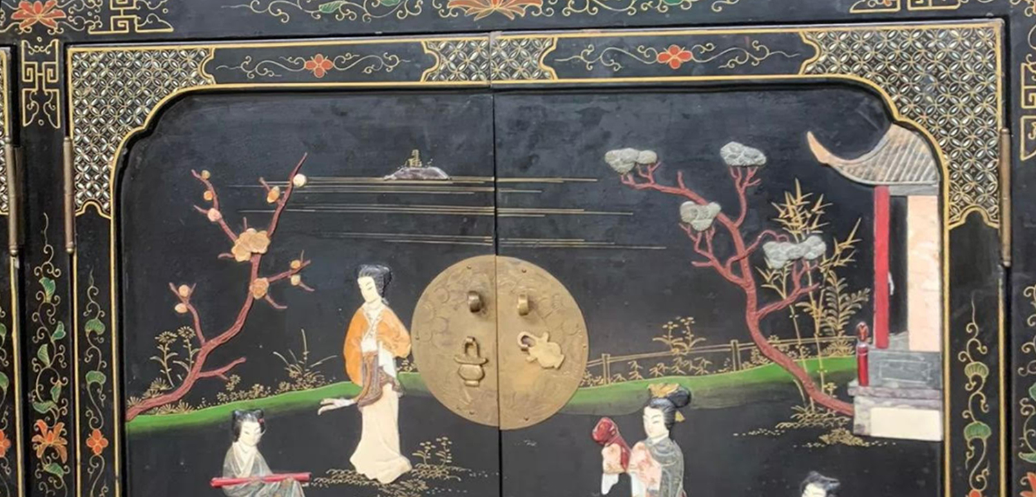 Антикварный Китайский комод с инкрустащией stroll - фото