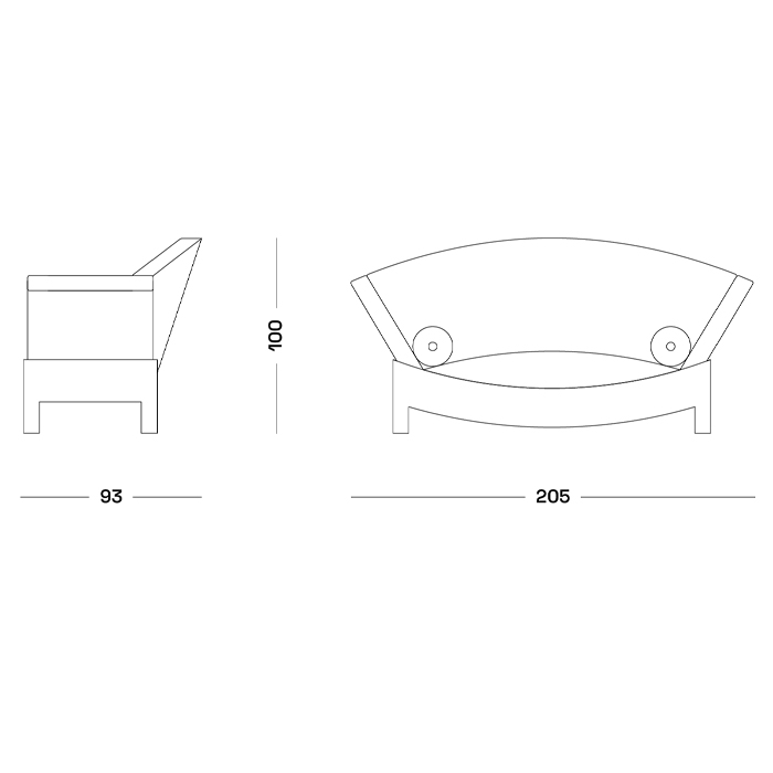 Дизайнерский диван с двумя подушками-валиками Poltronova Mitzi Sofa Дизайнерский диван с двумя подушками-валиками Poltronova Mitzi Sofa в Красноярске