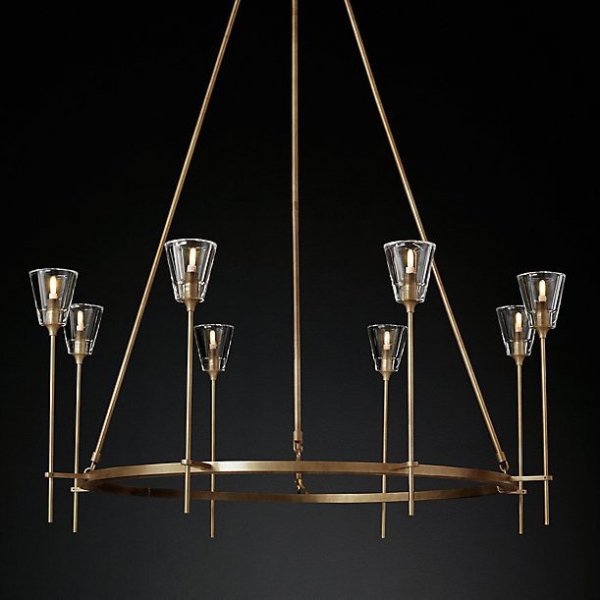 Люстра TORCHE DE VERRE Round Chandelier 8 Латунь Люстра TORCHE DE VERRE Round Chandelier 8 Латунь в Красноярске | Loft Concept