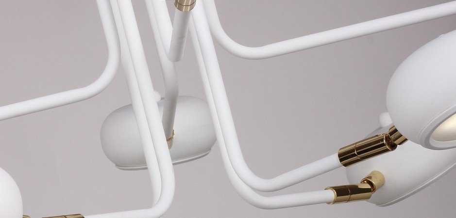 Люстра Curved Stix Chandelier 6 White - Loft-Concept в Красноярске