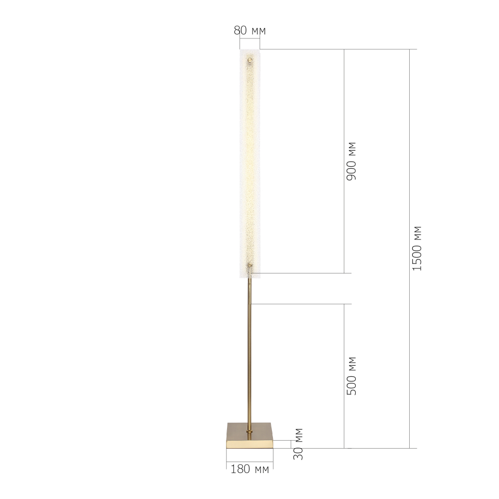 Торшер с прямоугольным плафоном с эффектом морозного стекла Freezing в Красноярске