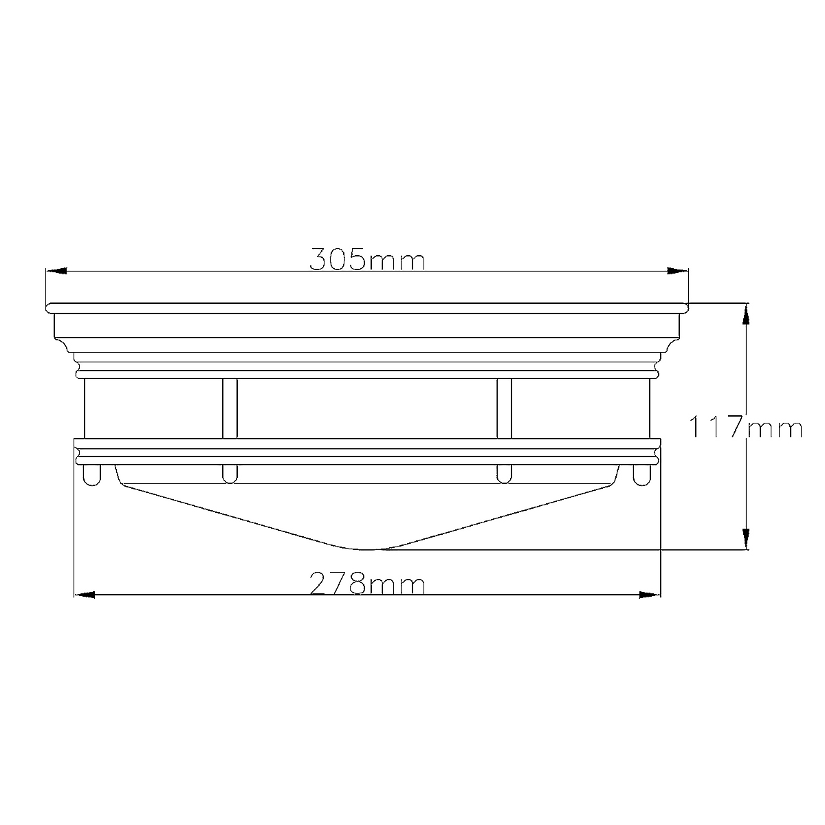 Потолочный светильник для ванных комнат со стеклянным плафоном в форме перевернутого конуса Hinkley в Красноярске