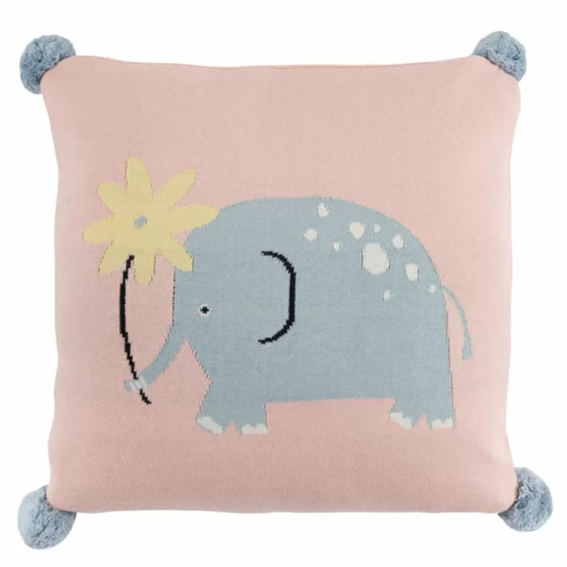 Подушка с помпонами Blue Elephant Мульти Подушка с помпонами Blue Elephant Мульти в Красноярске | Loft Concept