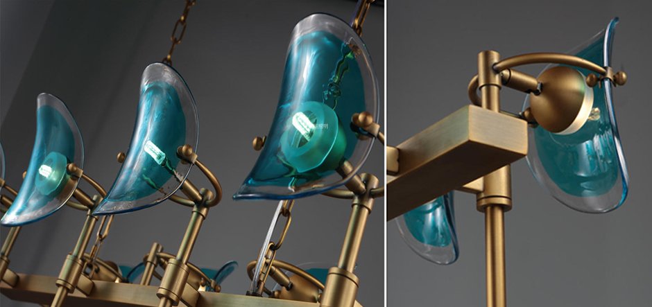 Люстра Lily Turquoise Glass rectangle Люстра Lily Turquoise Glass rectangle - Loft-Concept в Красноярске