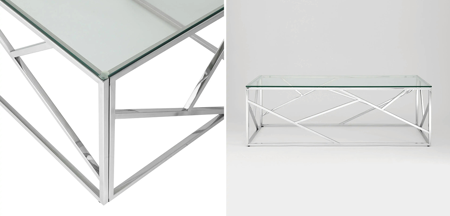 Столик кофейный Geometry Serene Phoenix Silver - фото