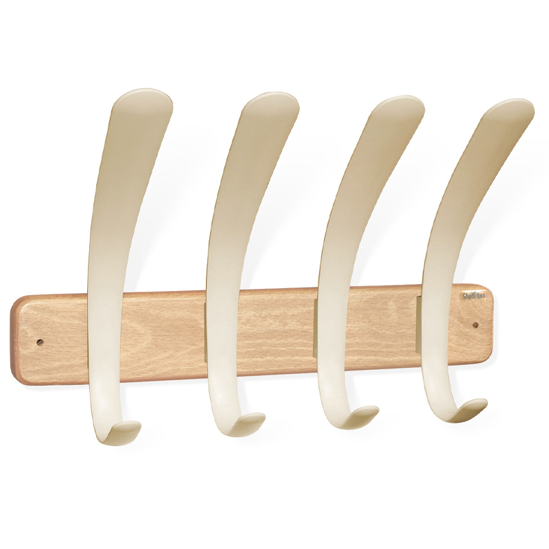 Вешалка настенная с 4-мя бежевыми крючками из пластика Curves Hangers Древесина Бежевый Вешалка настенная с 4-мя бежевыми крючками из пластика Curves Hangers Древесина Бежевый в Красноярске | Loft Concept