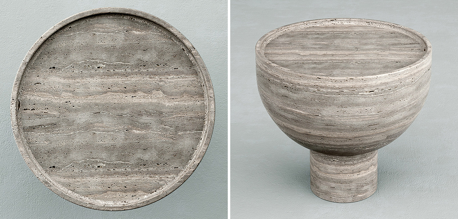 Приставной Стол из травертина Table Intero I - фото