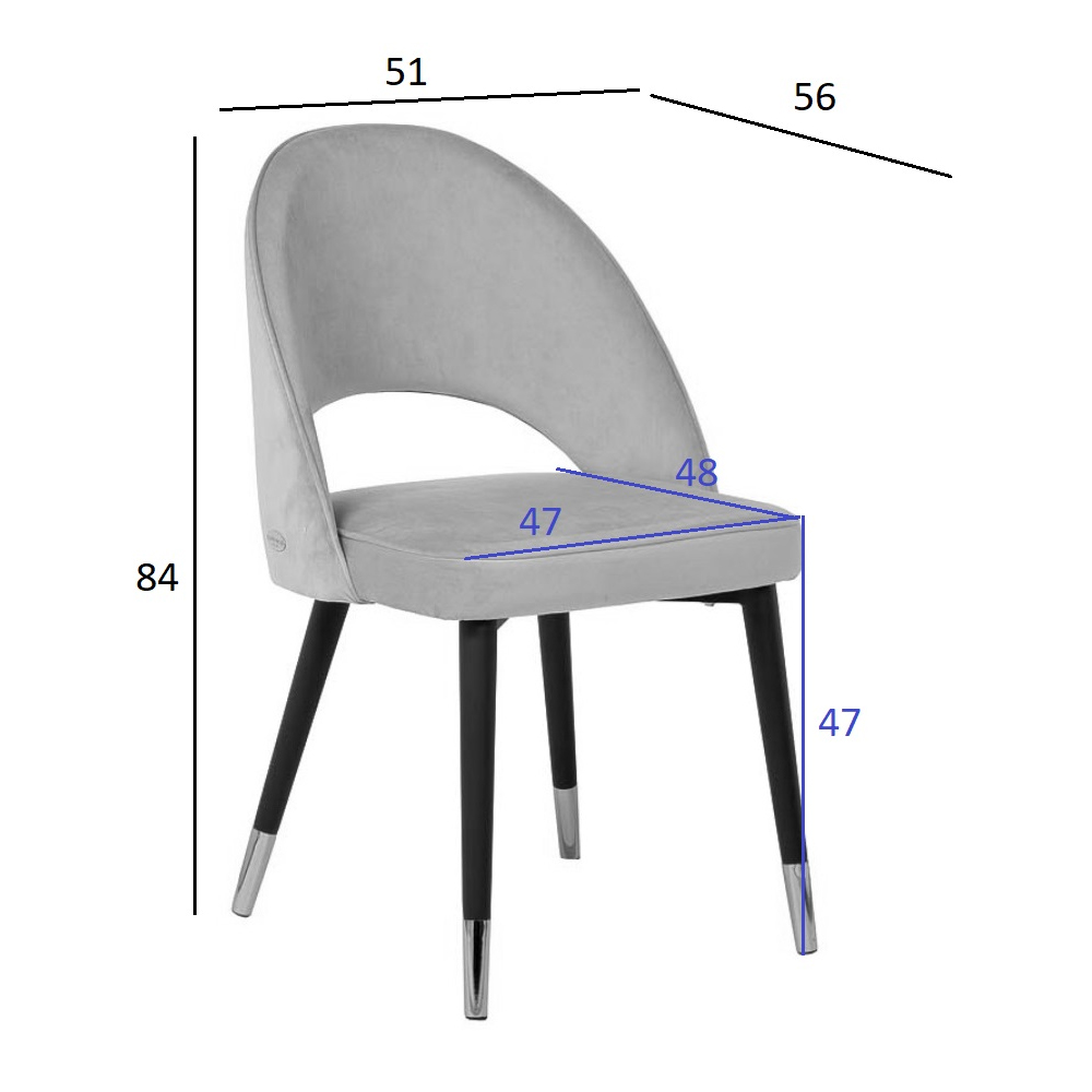 Стул велюровый серо-бежевый Schelde Gray Beige в Красноярске