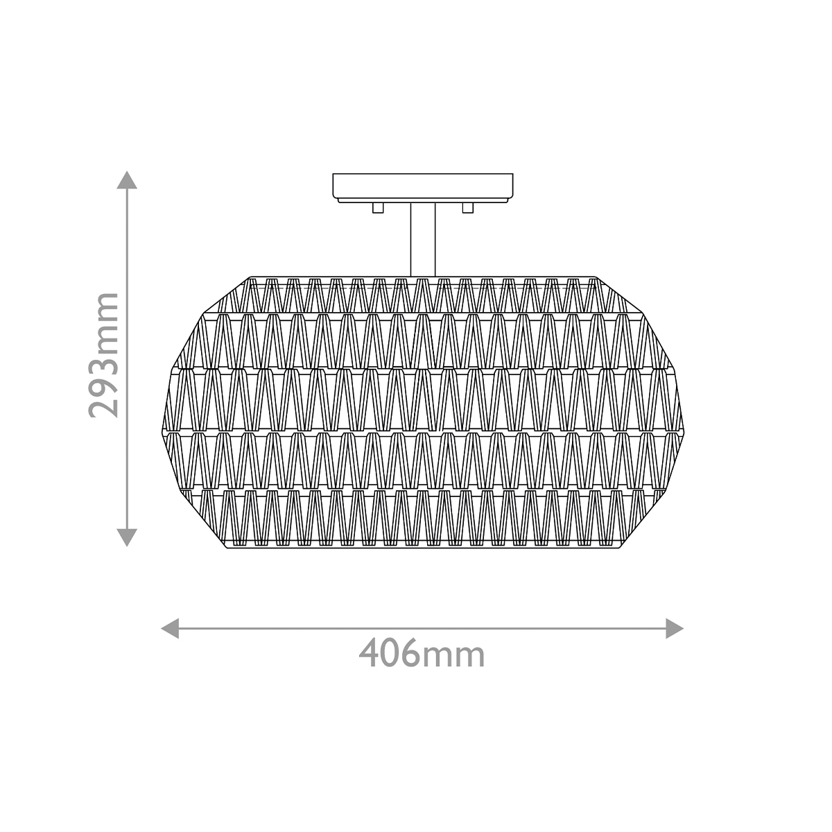 Потолочный светильник с плафоном из плетеного джута и черным каркасом Quoizel в Красноярске