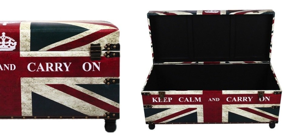 Сундук Union Jack Leather "Keep calm and..." - Loft-Concept в Красноярске