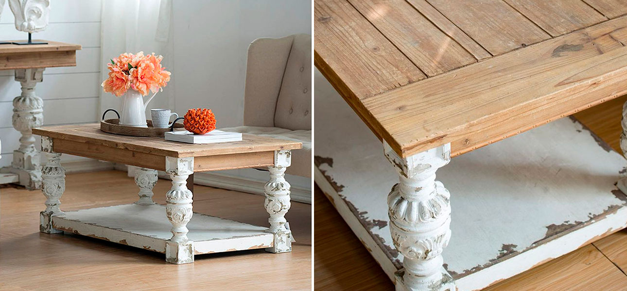 Столик прямоугольный с деревянной столешницей Molly - фото