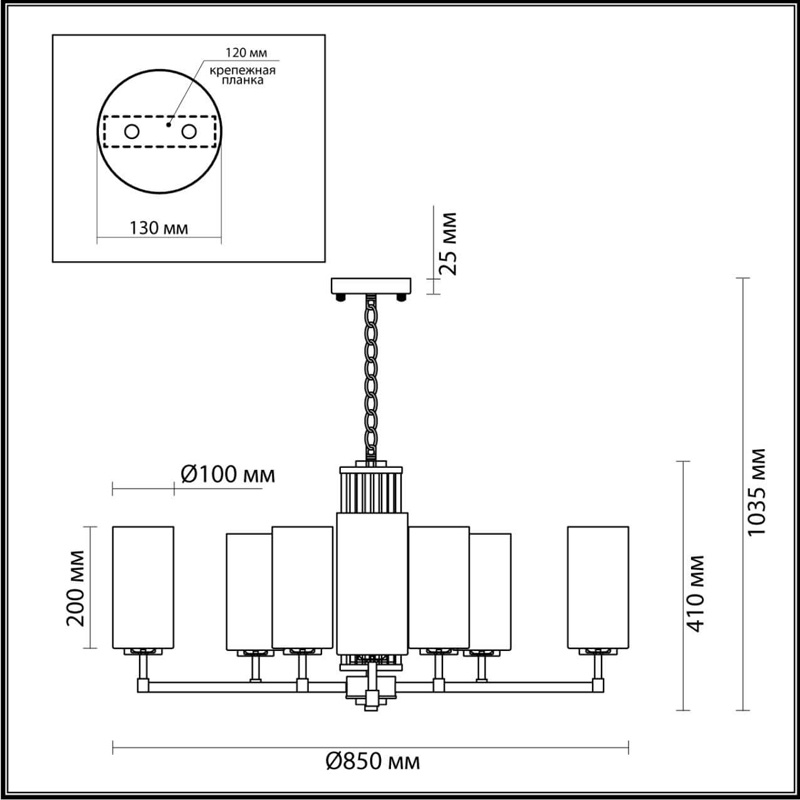 Люстра Pillars на 10 ламп в Красноярске