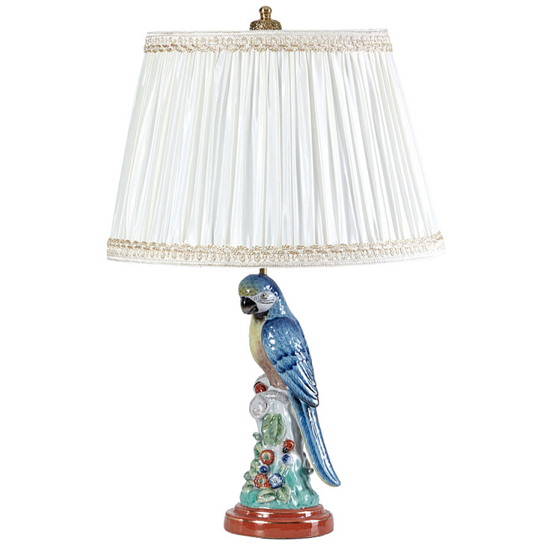 Настольная лампа с абажуром и основанием в виде попугая Parrot Table Lamp Белый Мульти Бронза в Красноярске | Loft Concept 