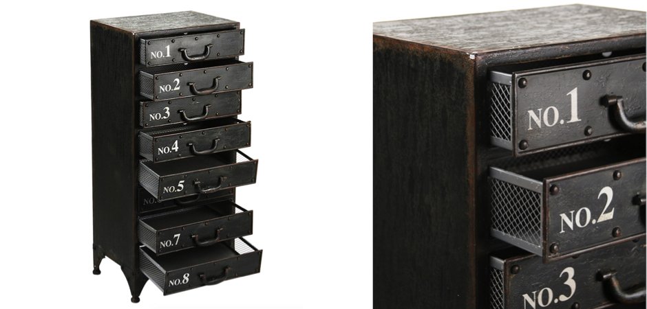 Комод металлический в стиле Лофт Industrial Loft Rustic Iron 8 Drawer Dresser Комод металлический в стиле Лофт Industrial Loft Rustic Iron 8 Drawer Dresser - Loft-Concept в Красноярске