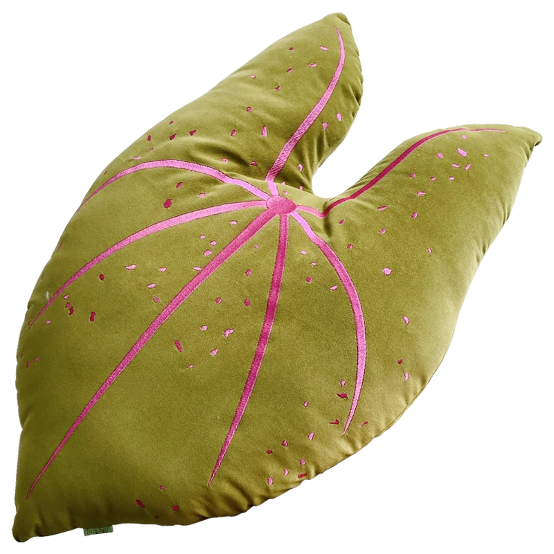 Декоративная подушка Botanical Cushion Caladium Зеленый смок Розовый Декоративная подушка Botanical Cushion Caladium Зеленый смок Розовый в Красноярске | Loft Concept