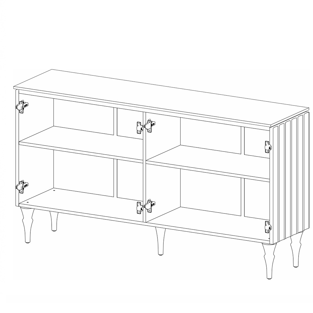 Консоль четырёхдверная с белым рельефным фасадом Expanses of Beauty в Красноярске