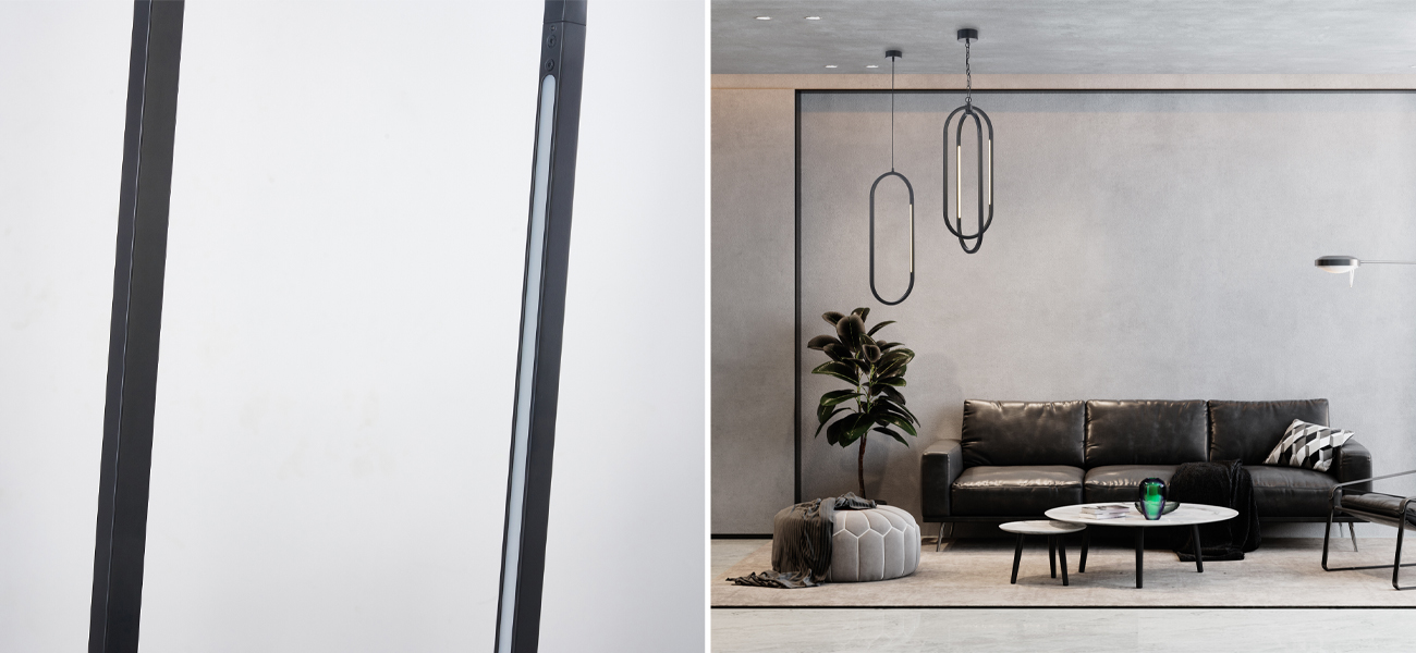 Овальный подвесной светильник Roll and Hill Black - фото №1