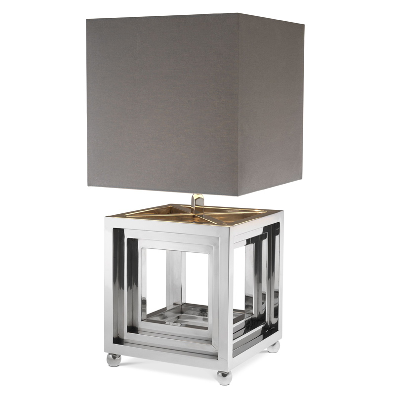 Настольная лампа Eichholtz Table Lamp Bellagio Никель Серый Настольная лампа Eichholtz Table Lamp Bellagio Никель Серый в Красноярске | Loft Concept