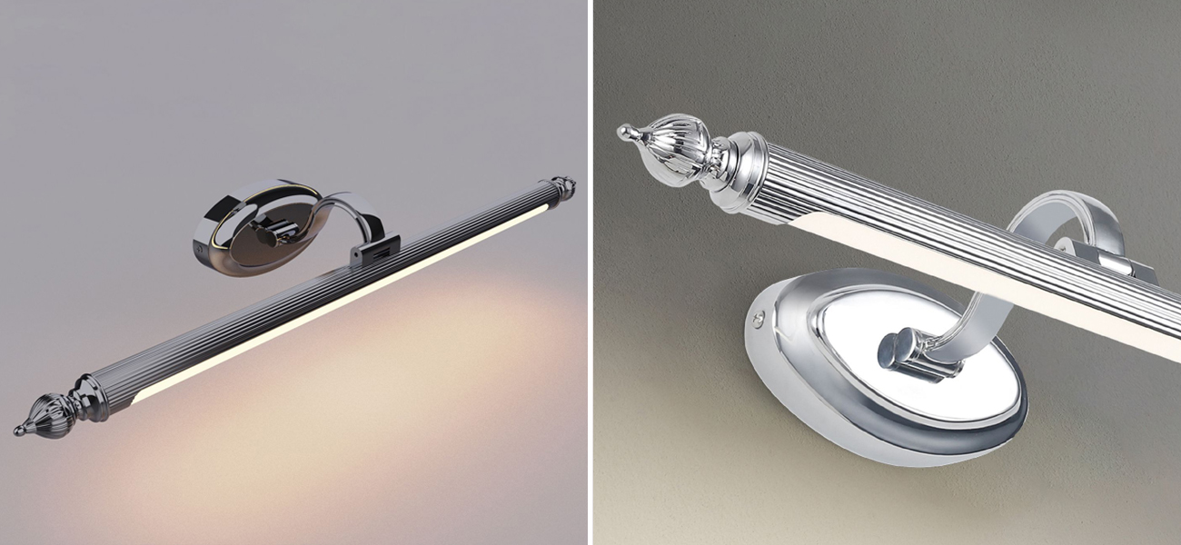 Настенная подсветка в цвете хром Cornice 71 см - фото