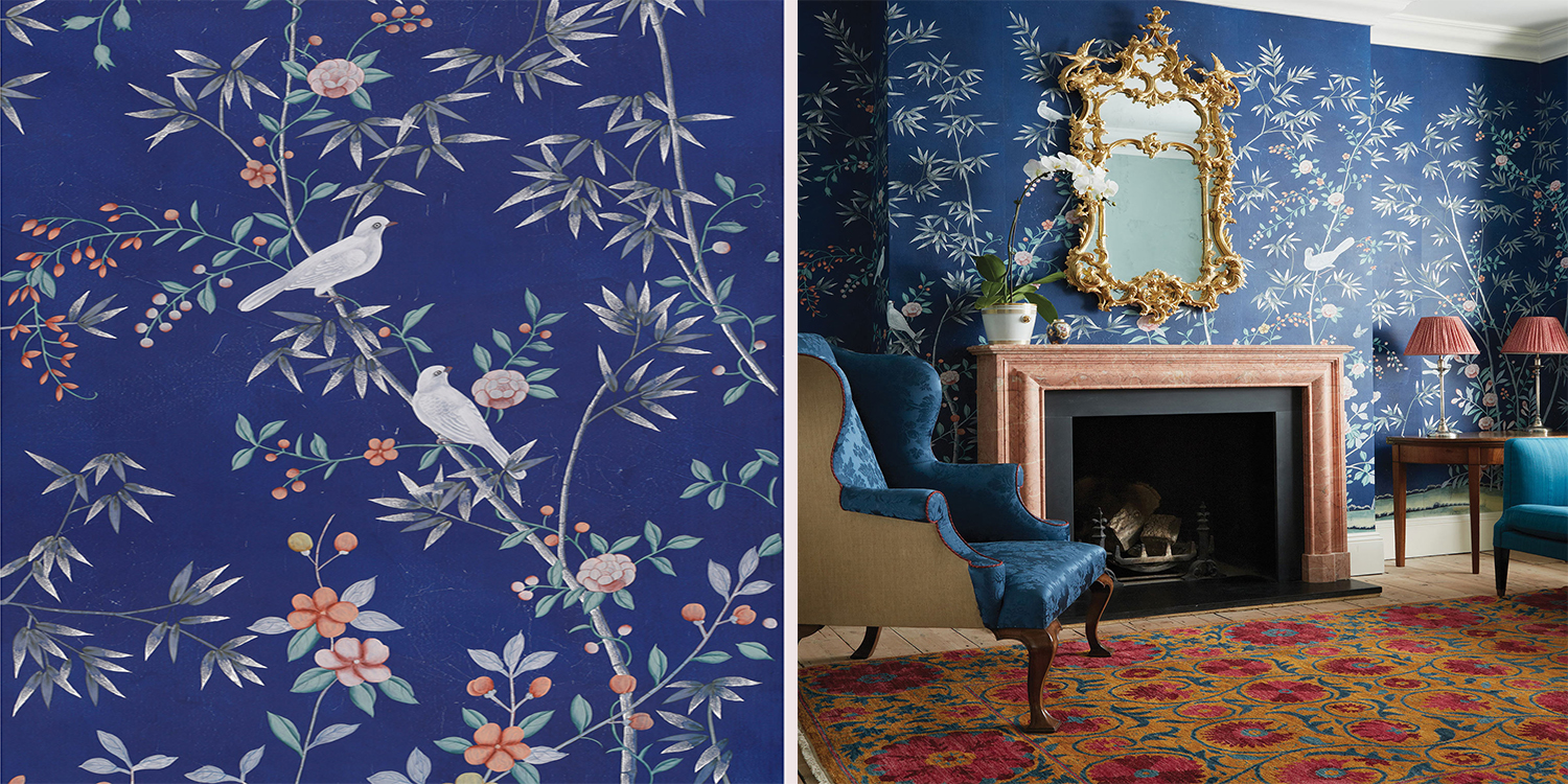 Обои шинуазри Portman Lapis Lazuli Edo - фото №1