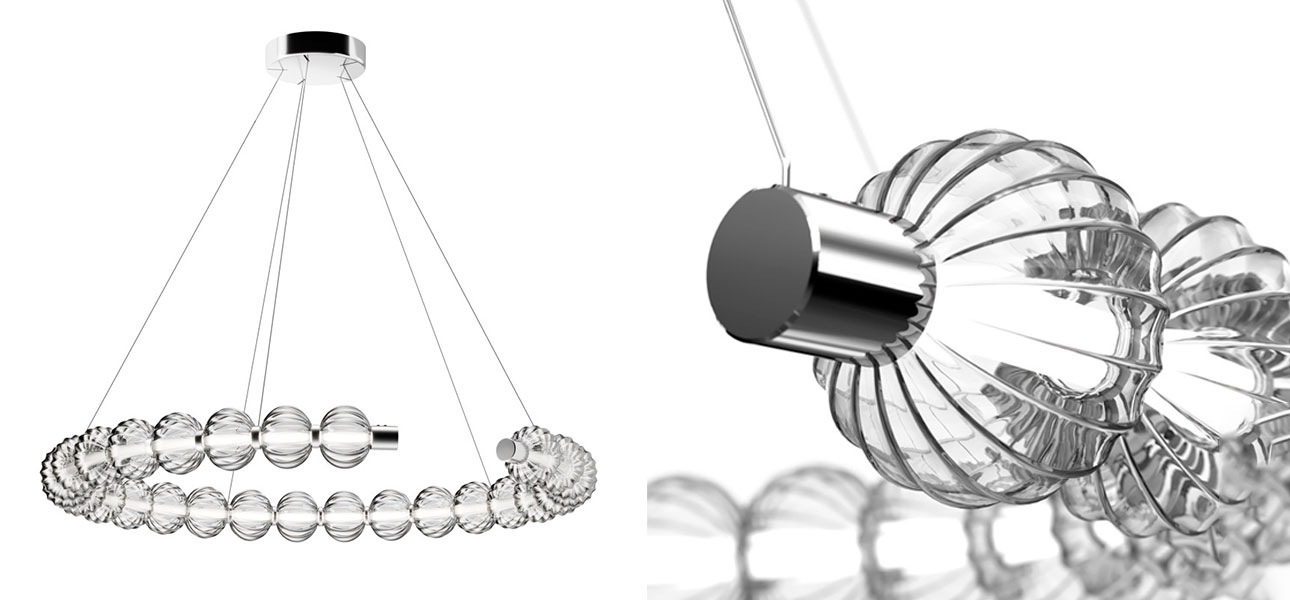 Светильник кольцо со стеклянными шарами Balls Lamp - фото №3