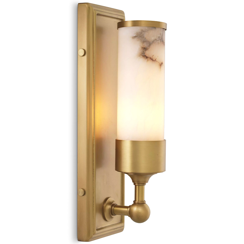 Бра Eichholtz Wall Lamp Valentine Alabaster Бежевый Белый Мрамор Bianco Латунь Бра Eichholtz Wall Lamp Valentine Alabaster Бежевый Белый Мрамор Bianco Латунь в Красноярске | Loft Concept