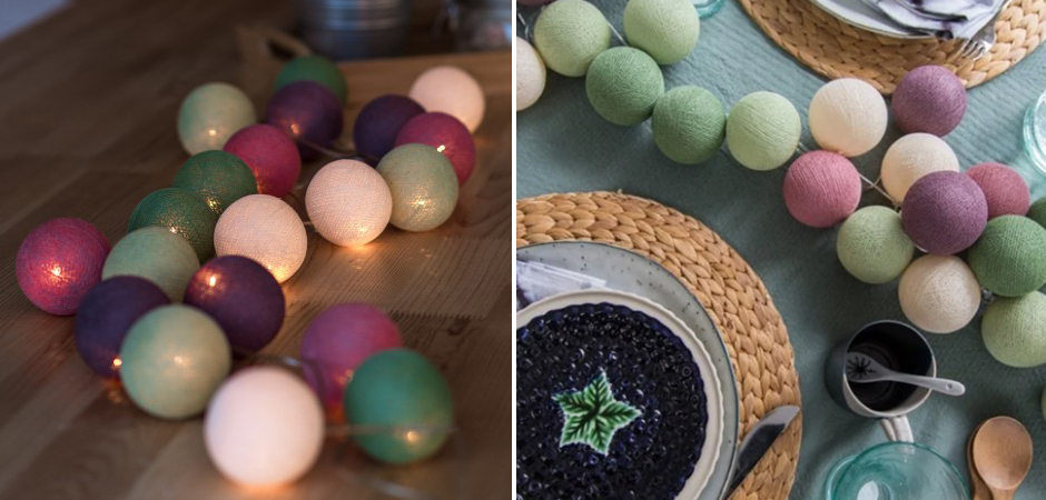 Гирлянда хлопковые фонарики Сotton Ball Forest Fruit - Loft-Concept в Красноярске