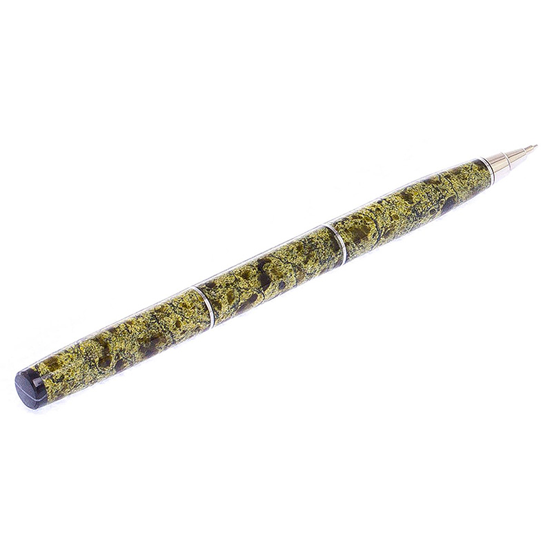 Ручка шариковая из натурального камня Змеевик Stone Pens Зеленый Серебряный Ручка шариковая из натурального камня Змеевик Stone Pens Зеленый Серебряный в Красноярске | Loft Concept