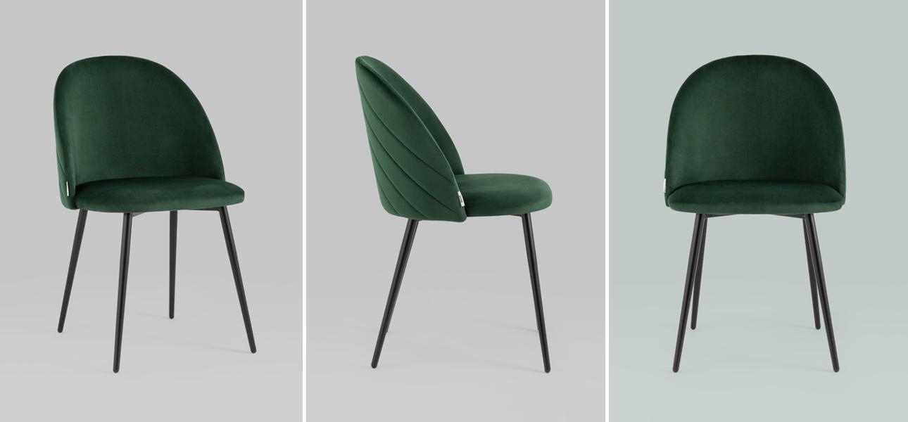 Стул Зеленый Велюр Miruna Leaf Chair - фото