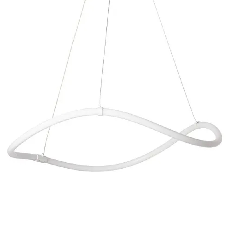 Люстра белого цвета с волнистым светодиоидным кольцом Luke Lampco Tracer Lamp Белый в Красноярске | Loft Concept 