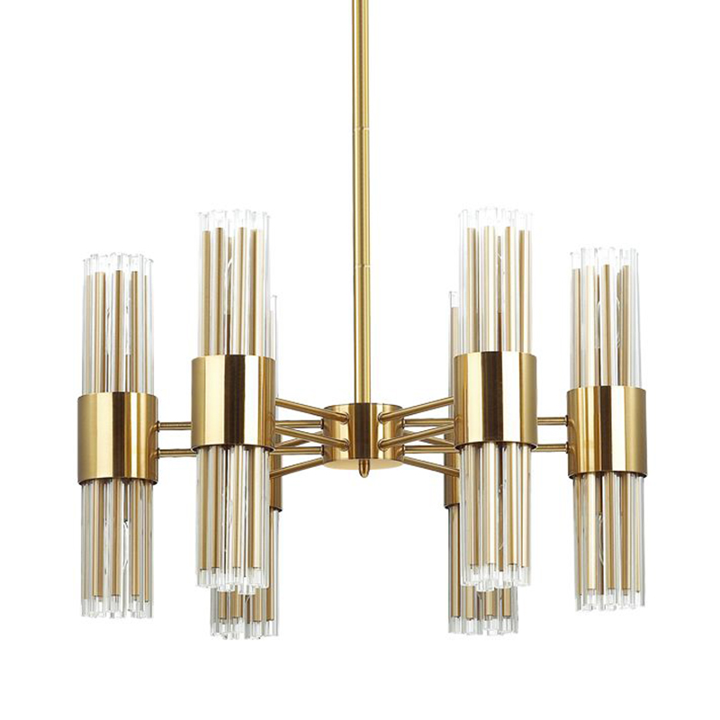 Люстра Gladwin Glass Tubes Chandelier Прозрачный Золотой Люстра Gladwin Glass Tubes Chandelier Прозрачный Золотой в Красноярске | Loft Concept
