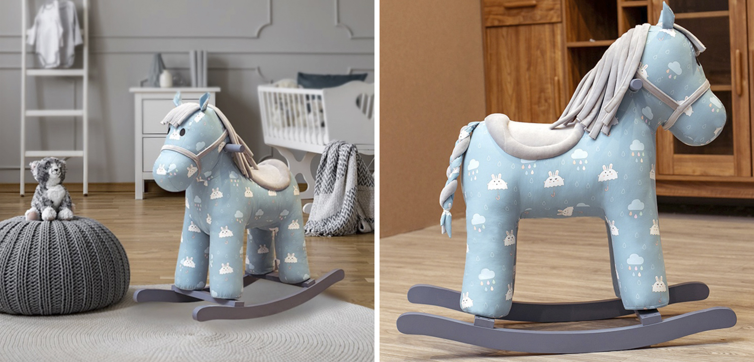 Лошадка-качалка голубая Theodore Pony - фото