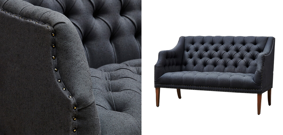 Диван Morton Capitone Sofa темно-серый лен Диван Morton Capitone Sofa темно-серый лен - Loft-Concept в Красноярске