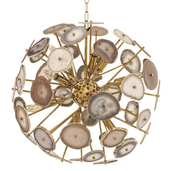 Branquinho Chandelier Agate Глянцевое золото Бежево-серый Branquinho Chandelier Agate Глянцевое золото Бежево-серый в Красноярске | Loft Concept
