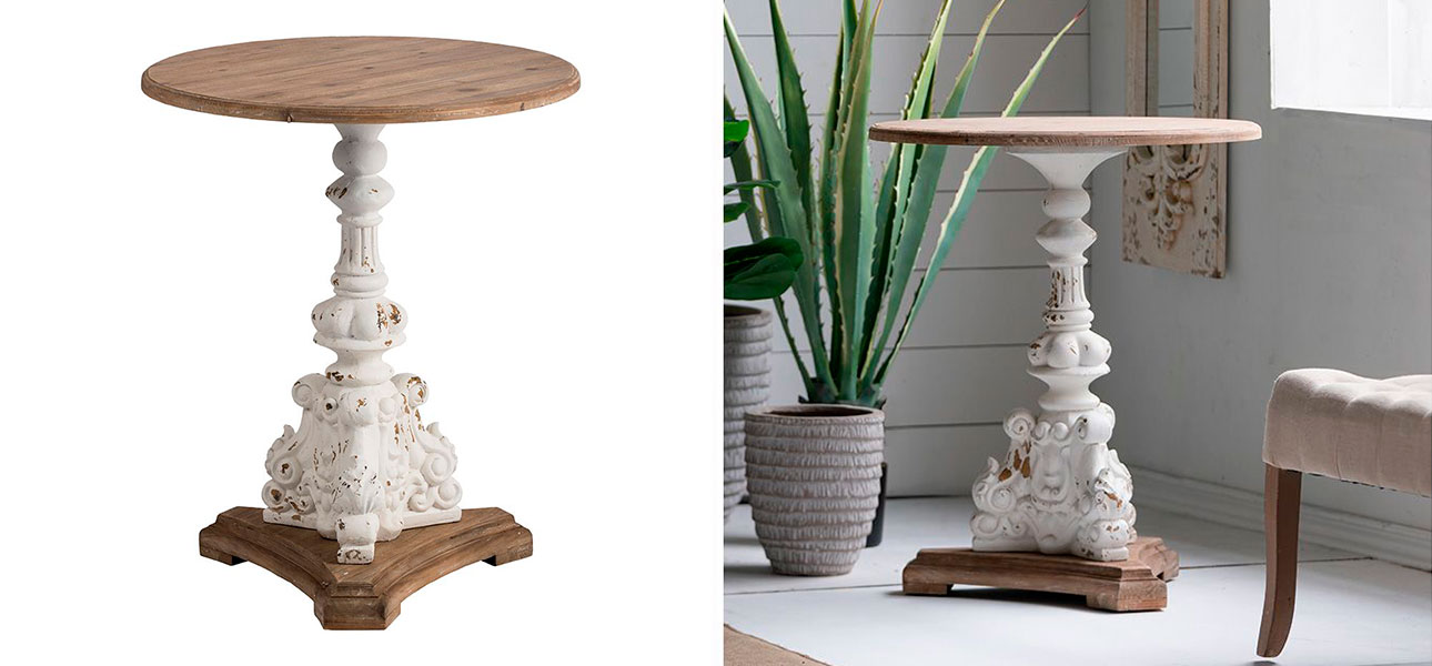 Столик круглый на резном основании Cecil - фото №2