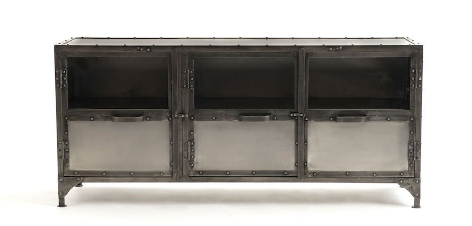 Комод металлический Industrial Steampunk Nickel 3 Door Сoncole Комод металлический Industrial Steampunk Nickel 3 Door Сoncole - Loft-Concept в Красноярске
