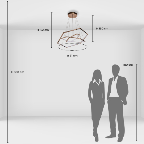 Люстра с 3-мя подвесами в виде шестиугольников Hexagon Horizontal в Красноярске