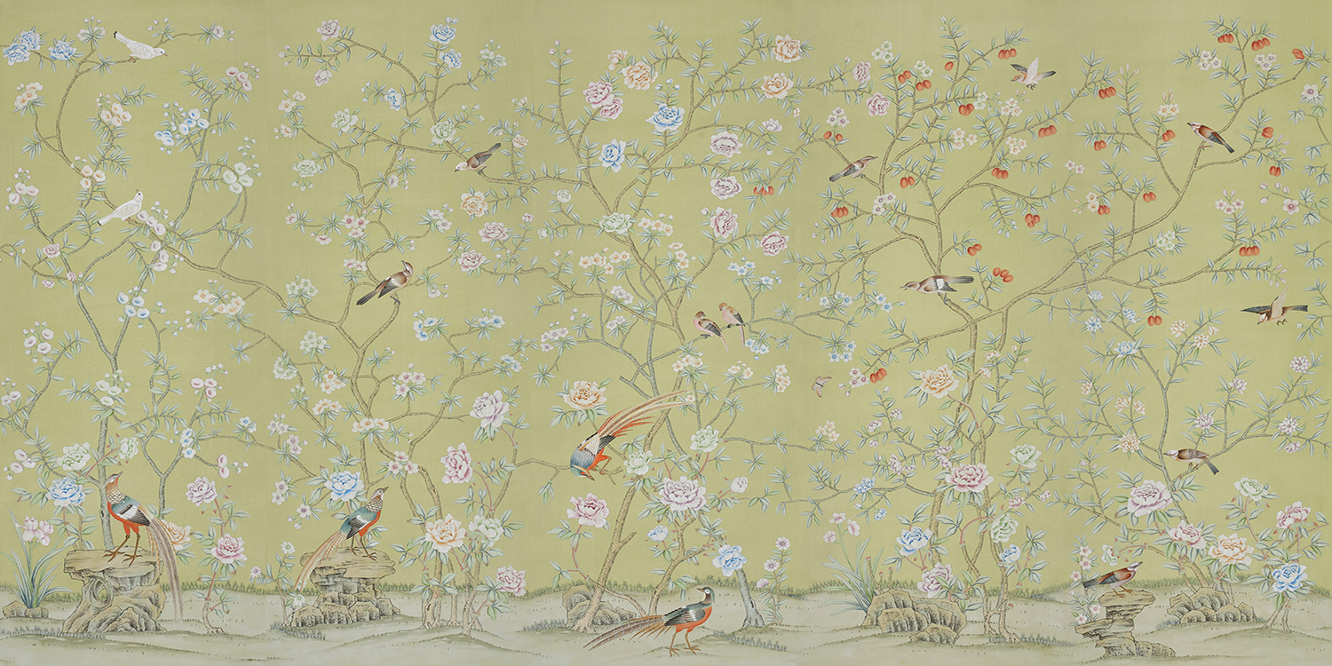 Обои ручная роспись Chatsworth Pea Green - фото