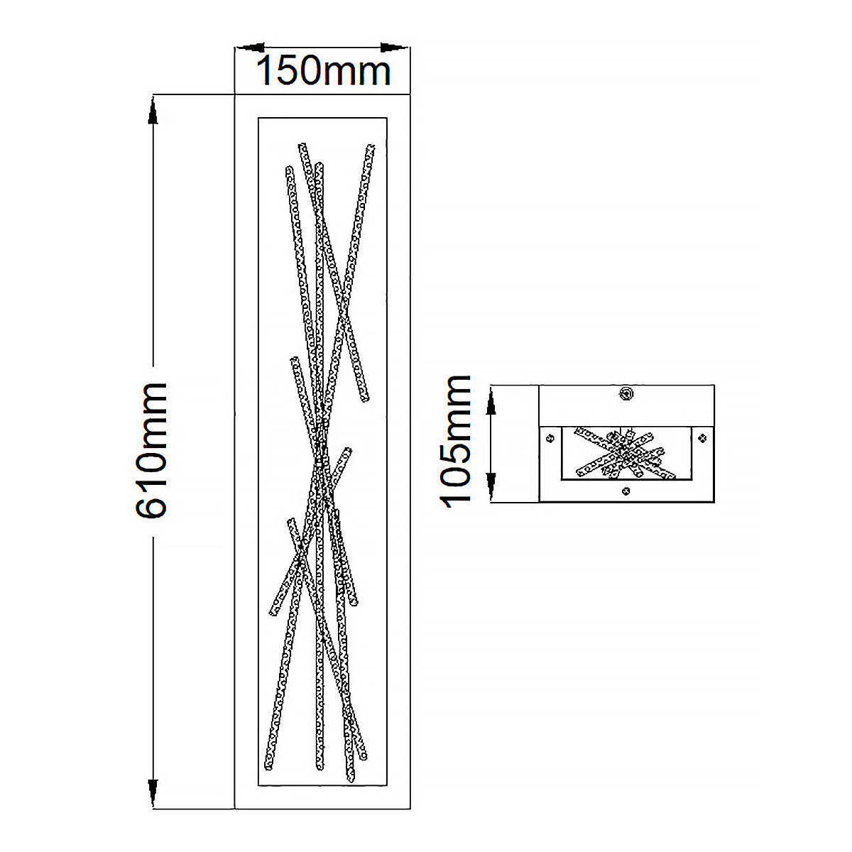 Бра в прямоугольной черной рамке с декором в виде ветвей в золотой отделке Hinkley в Красноярске