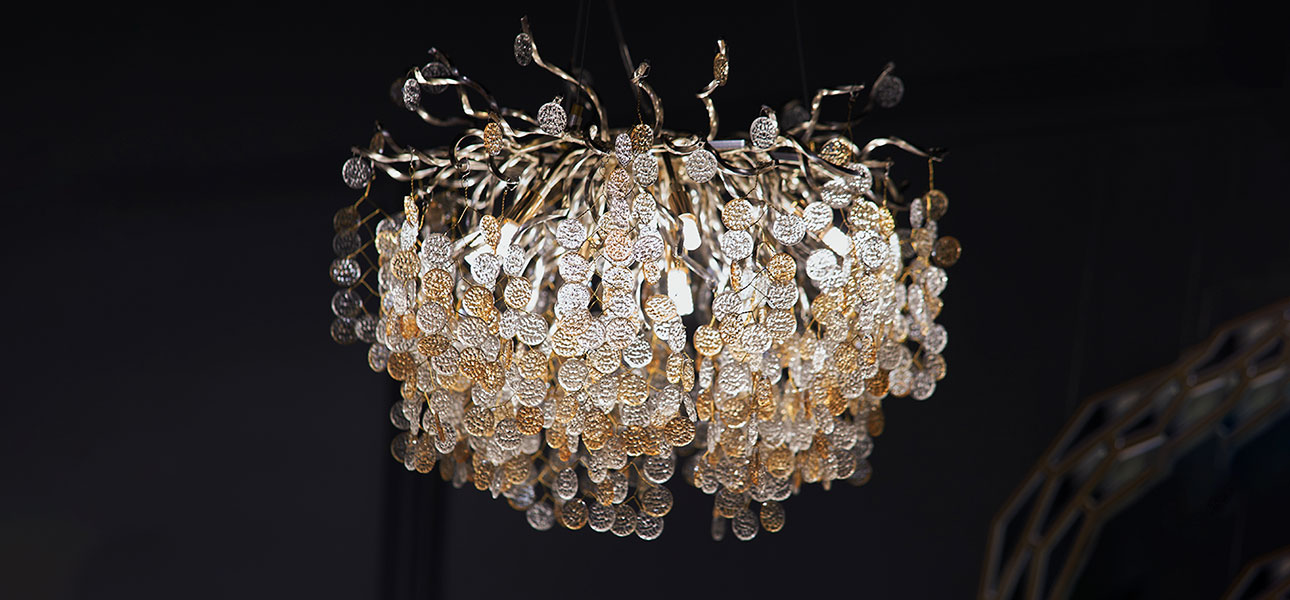 Светильник стеклянный в стиле ART DECO 60 см - фото