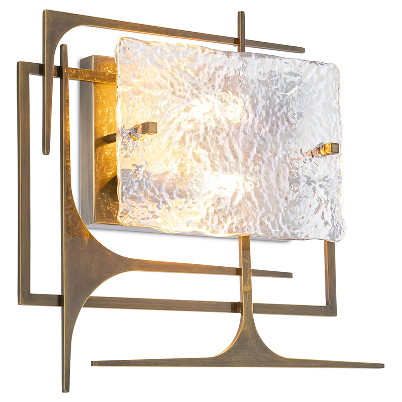 Бра Eichholtz Wall Lamp Zeno Прозрачное Стекло Латунь Бра Eichholtz Wall Lamp Zeno Прозрачное Стекло Латунь в Красноярске | Loft Concept